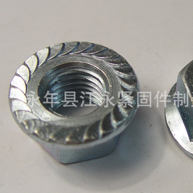江腾生产法兰螺母 六角圆盘法兰螺母 防滑带齿法兰母 现货