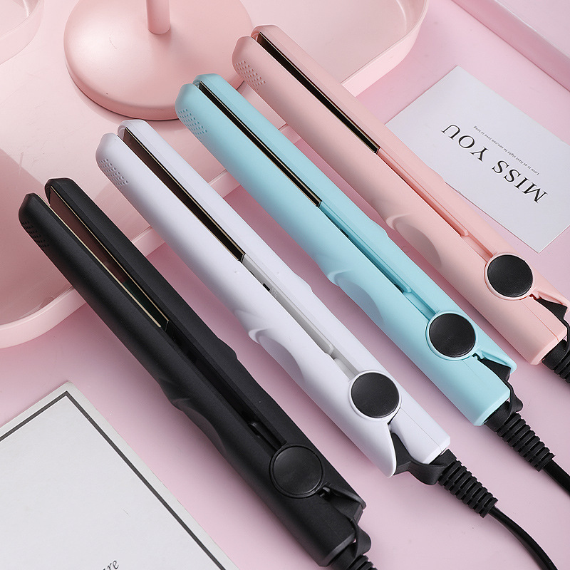 Factory Customized Household Mini Straight Hair Care Hair Salon Small Splint Straight and Curling Dual-Use Negative Ion Curling Iron