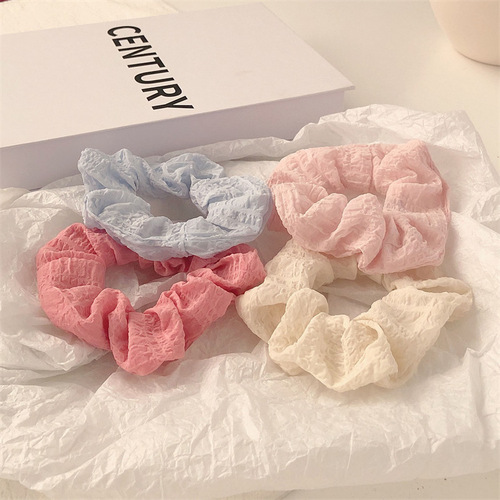 Cream-colored ball hair tie Korean style Instagram fat intestine hair tie new rubber band hair accessory for women