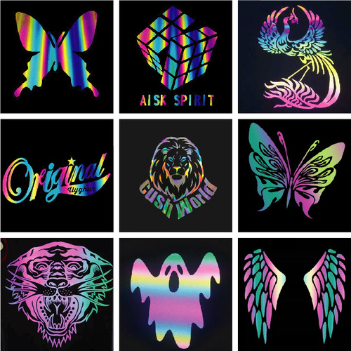 Laser colorful reflective digital heat transfer, heat transfer, heat transfer, animal pattern printing, clothing logo hot stamping