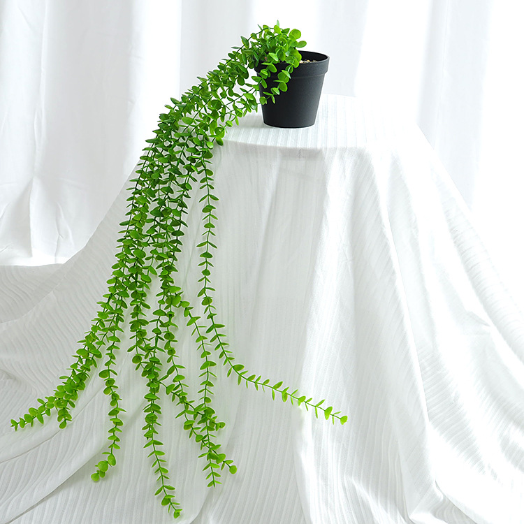 Simulación transfronteriza plantación verde plantación en maceta bonsai colgando la pared colgando el hogar hoja verde vid decoración de la pared caña de plástico