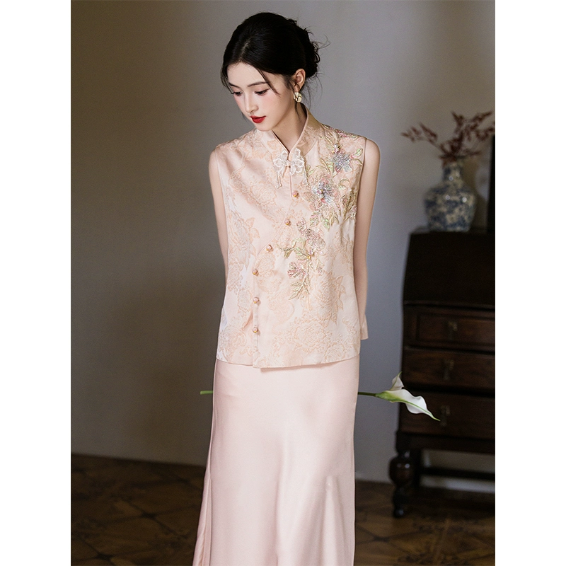 Платье в стиле ципао фуксия, свадебное / вечернее, без рукавов, размеры XS–XXL