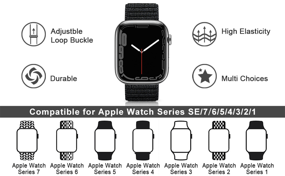 Suitable for apple Velcro double-loop nylon strap iwatch987 smartwatch strap Application Scenario
