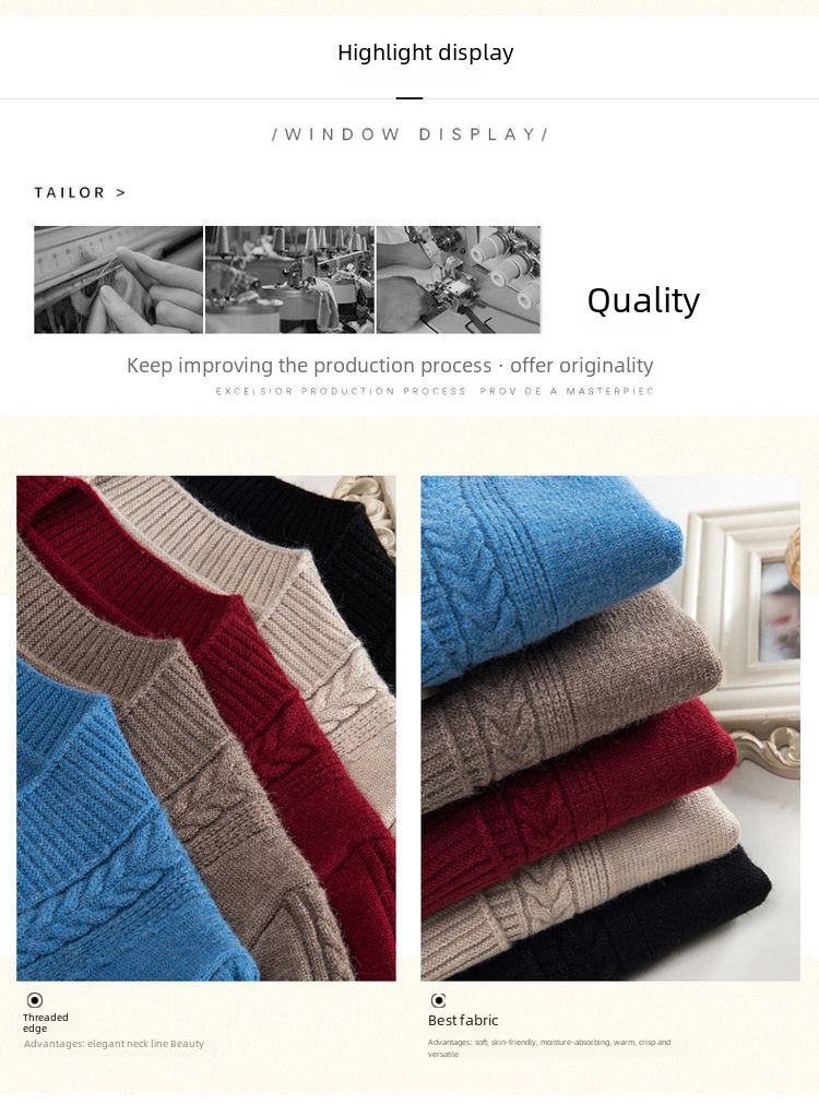 Women's V-neck Cardigan Solid Colour Long-sleeved Sweater Coat_voghion.com