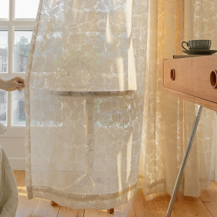 Cross-border window screen curtain lace thickened window screen living room bedroom partition finished yarn curtain wholesale AliExpress Amazon