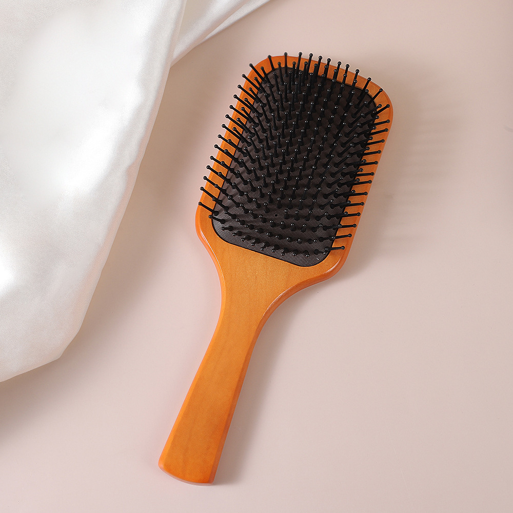 Peine de bambú, peine grande con cojín de aire, peine de peluquería para el hogar, peine para masaje de cabeza, peine de madera antiestático, venta directa de fábrica, cuidado del cabello