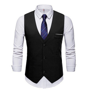 Spring and Autumn Korean style fashionable slim fit suit vest men's British suit vest casual professional vest best man bridegroom