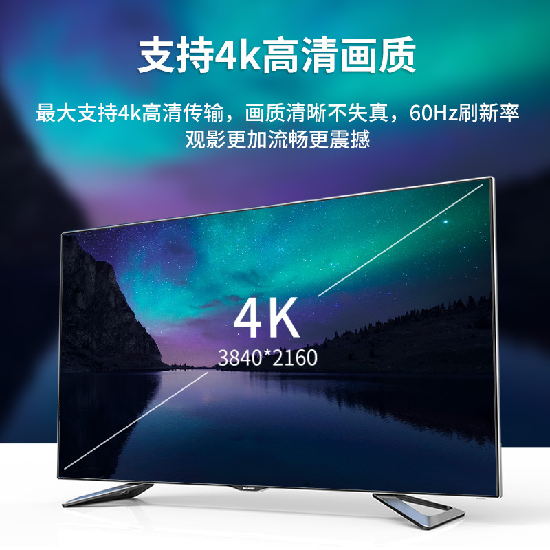 標準HDTV母轉HDTV公視頻轉換器4K高清投屏顯示適用電腦電視顯示器