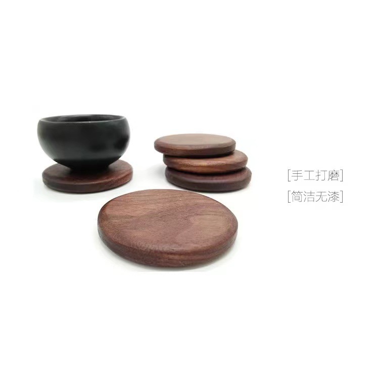 Planos redondos de madera de nuez negra (6cm)