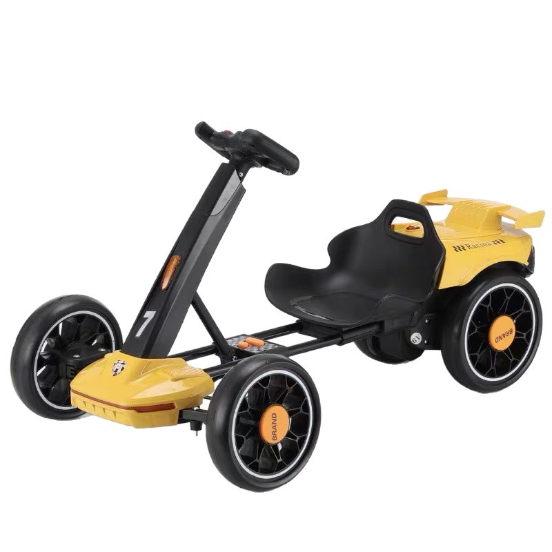 Carro eléctrico para niños sin instalación puede sentarse en cuatro ruedas, kart plegable para niños y niñas, coche de batería para bebés, control remoto portátil