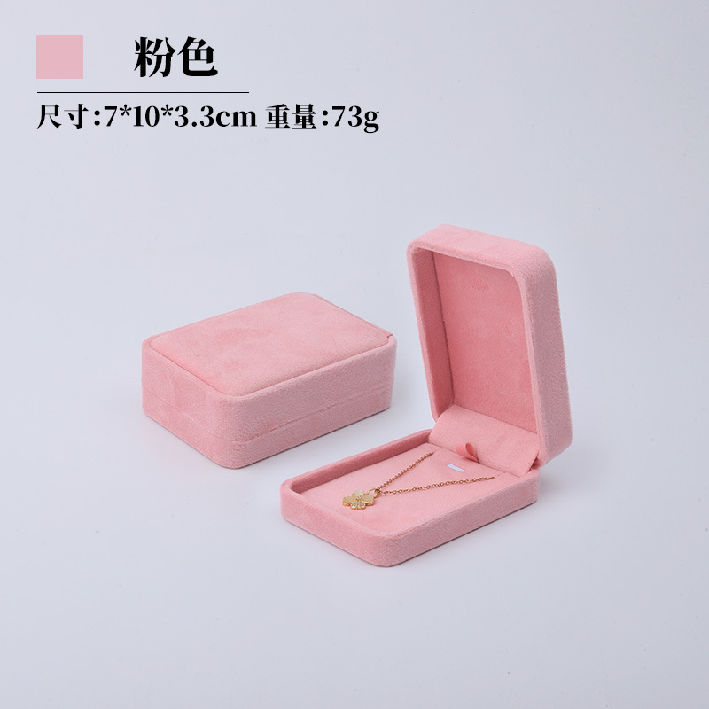 Caja de joyería de terciopelo de alta gama, caja de embalaje de terciopelo para anillos, pulseras, pendientes, cadenas largas, caja de regalo para joyería