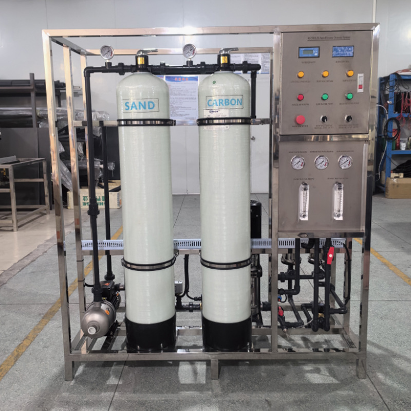 0.5t/h単段逆浸透水処理設備純水ミネラルウォーター設備メーカー直販英語パネル外