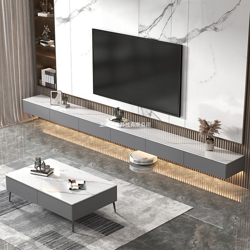 [Factory Direct Sales] Suspended Tv Cabinet Light Luxury Suspended Tv Cabinet Casual Small Apartment Living Room Milk