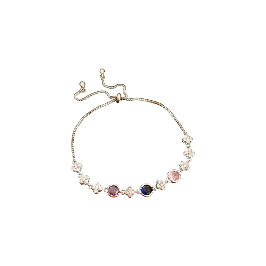 Flores de zircón redondas de amor colgante pulsera ligera de lujo de alta calidad sensación de diseño de pulsera delicada nicho joyería de mano versátil