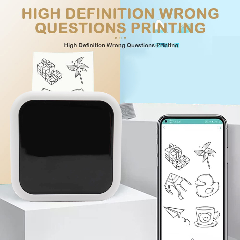 Mini pregunta incorrecta, copia de la impresora, tarea, ayuda de aprendizaje, etiqueta fotográfica portátil, impresora térmica para estudiantes
