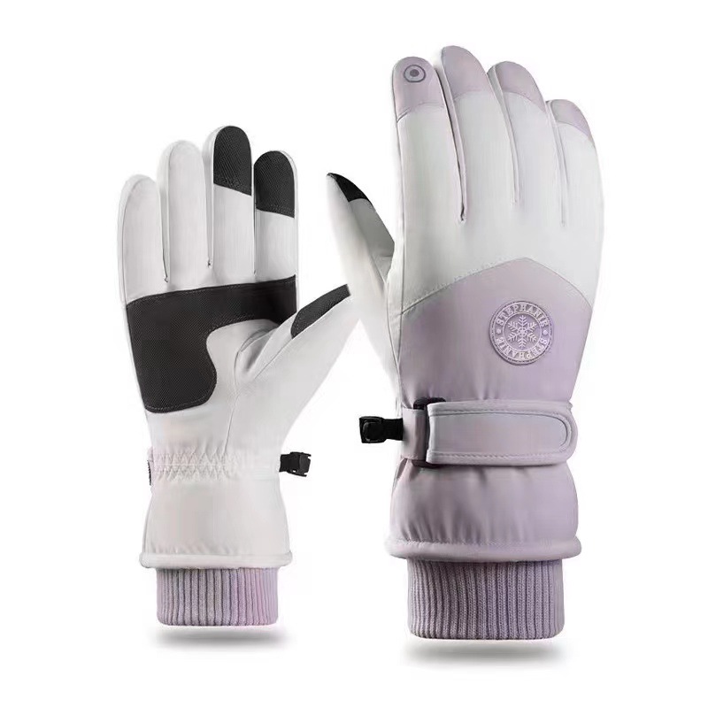 Nuevos guantes de esquí de invierno para hombres y mujeres al aire libre ciclismo impermeable antideslizante pantalla táctil cálido forro polar engrosado transfronterizo al por mayor