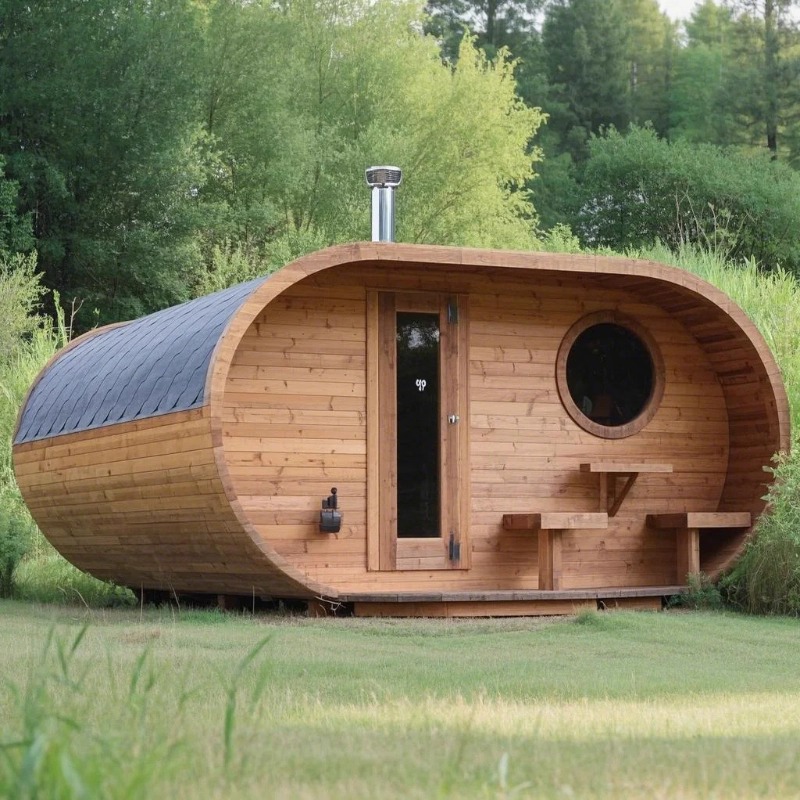 Creatividad al aire libre anti-corrosivo de forma alienígena casa de madera villa residencial tarjeta perforada en línea cápsula estilo hotel de vacaciones camping