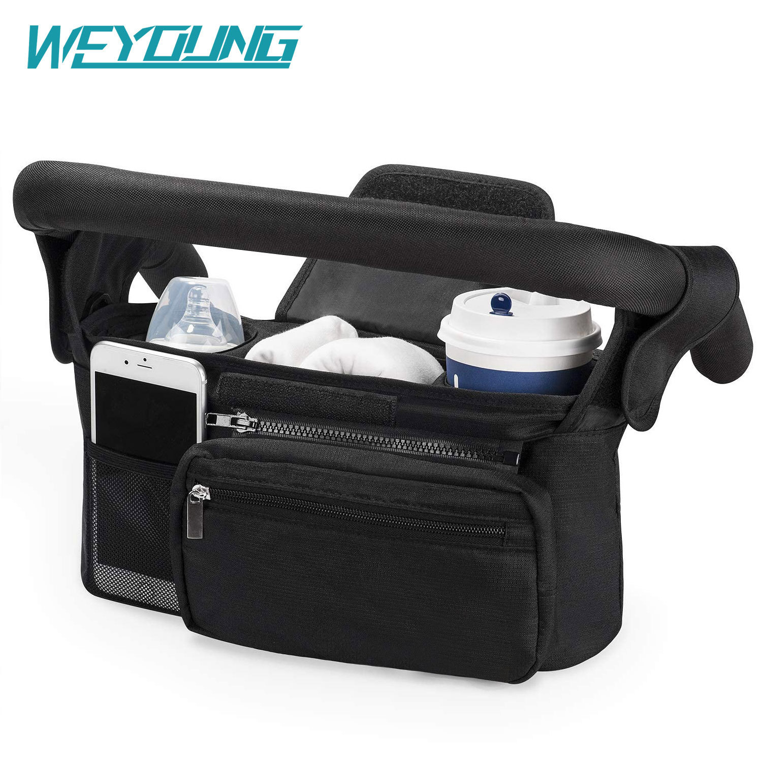 跨境熱銷嬰兒車掛包遛娃推車收納包多功能尿布置物袋大容量奶瓶包