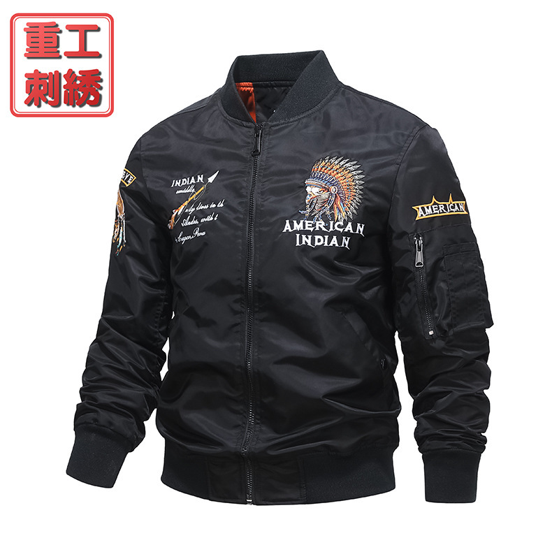 Transfronterizo chaqueta de hombre duro 2023 otoño nuevo cuello de béisbol chaqueta de vuelo para hombre vestido de trabajo bordado chaqueta para hombre