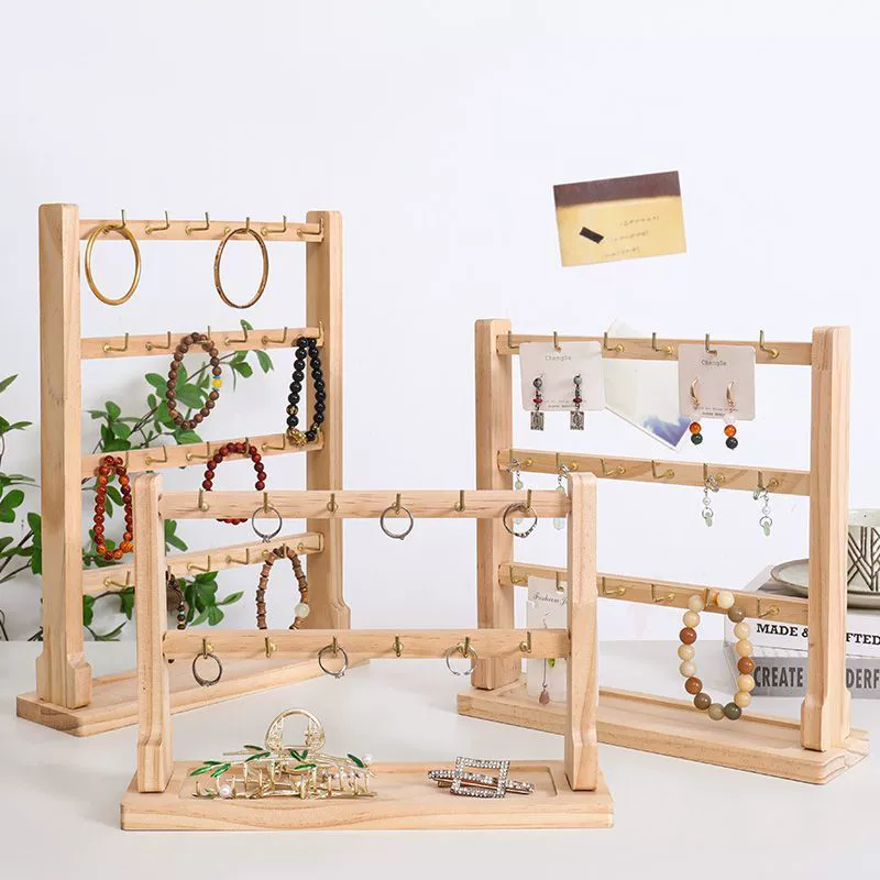 Подставка для ювелирных изделий из цельного дерева брелок для ключей Серьги для хранения серьги с крючками