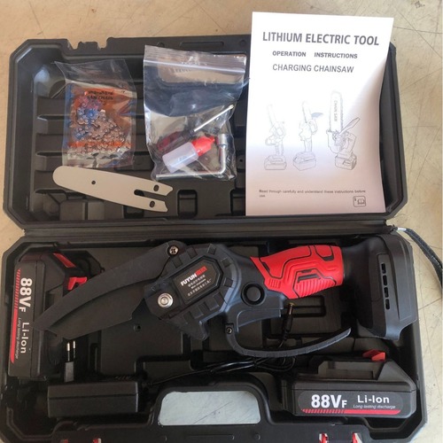 6-inch Lithium Battery Chain Saw Handheld Electric Pruning Small Single-Hand Saw High Power Cordless Multi-Function Chain Saw