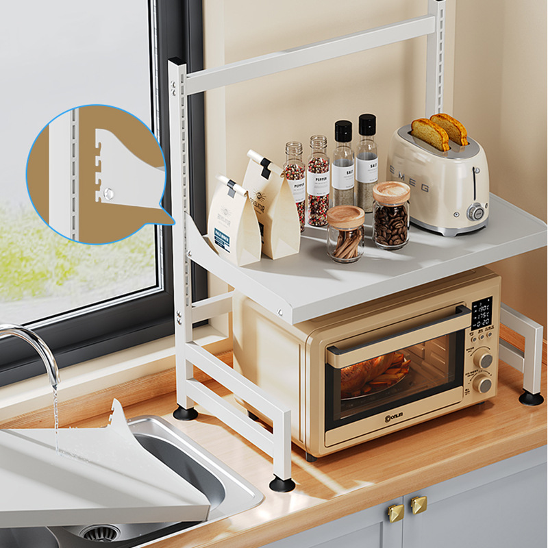 Cocina horno de microondas rack horno rack de almacenamiento de cajón multi-capa de arroz cocina rack multifuncional estante de almacenamiento ajustable