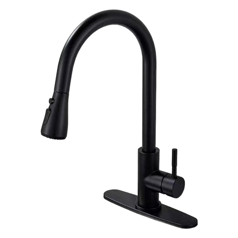 Cross-border 304 de acero inoxidable extraíble grifo de la cocina caliente y fría universal retráctil fregadero grifo del fregadero