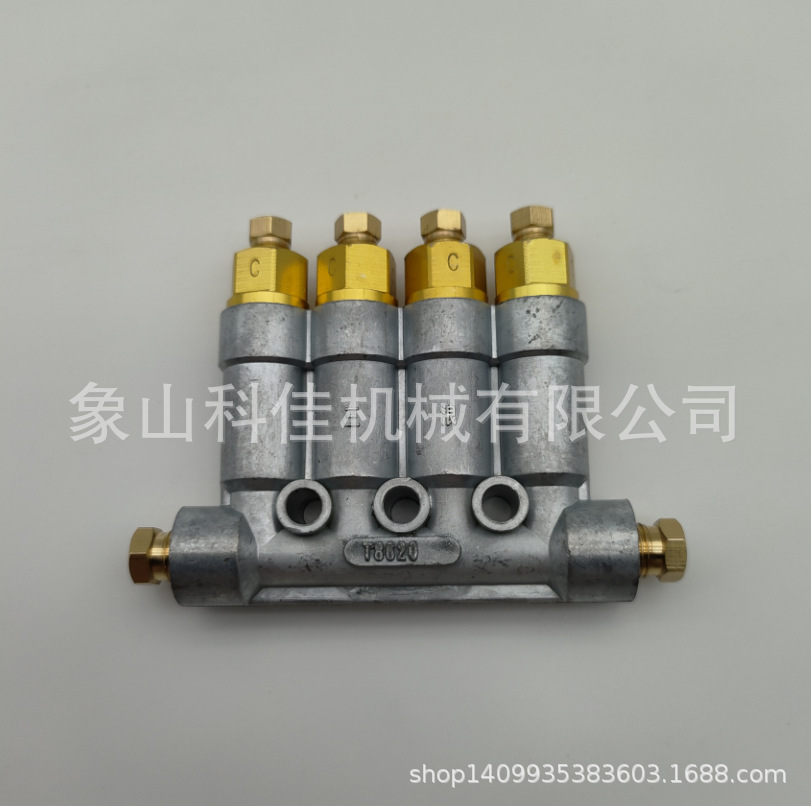 加压式稀油定量分配器T8620  两端内螺纹M10*1 接φ6管 H8648