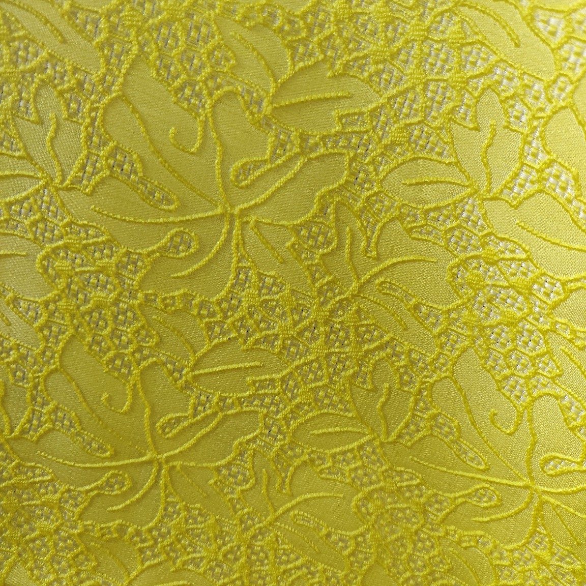黄色枫叶镂空经典提花面料现货连衣裙外套短裤男女童装布料