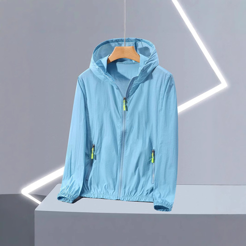 2026 sunscreen clothing for men and women, ice silk long-sleeved thin sunscreen clothing, summer hooded breathable coat, couples skin clothing