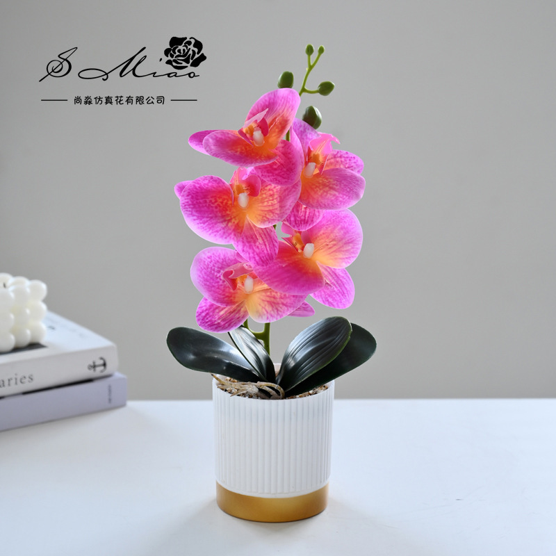 Flores falsas impresión 3D película sensación mariposa orquídea bonsai simulación decoración interior creativa simulación maceta plantación verde