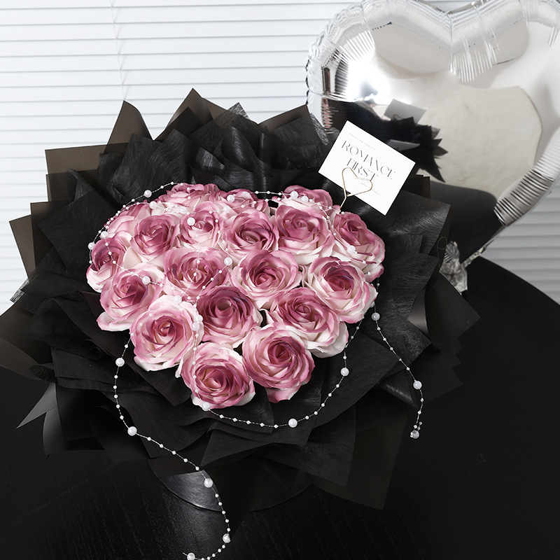 Festivalgeschenke Weihnachten Valentinstagsgeschenk Luxus-Seifenblumenstrauß Geburtstagsgeschenk für Mädchen Ewige Rose und Pflaumenmarmelade Blumenstrauß Geschenk_voghion.com