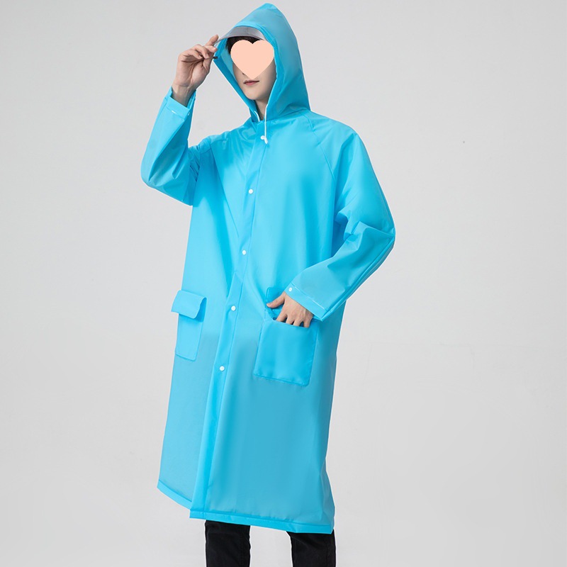 Capa de lluvia no desechable portátil para adultos Eva gruesa alargada excursión al aire libre viajar unido impermeable