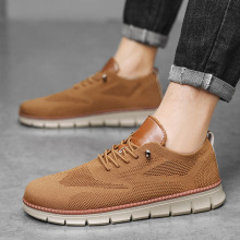 2025英伦风男鞋夏季透气运动鞋飞织布鞋男跨境大码48码休闲跑步鞋