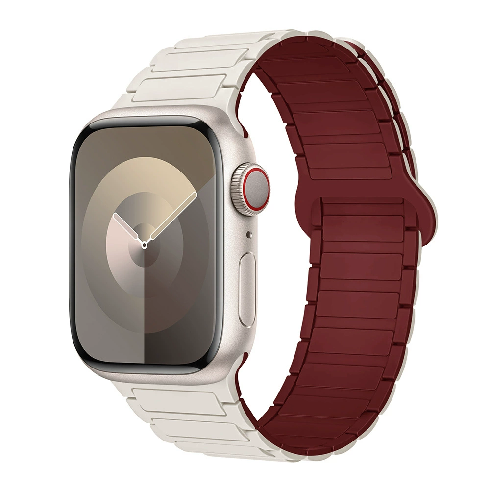 Подходит для Apple Watch1-11 поколения/Ultra3/SE3 второго поколения три бусины силиконовый магнитный ремешок