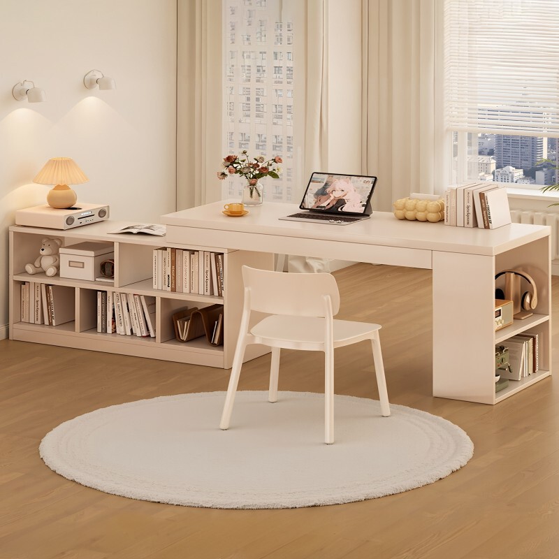 Living Room Large Long Desk Bookshelf Integrated Table Home Study Writing Desk Office Desk Partition Bar Table Computer Table
