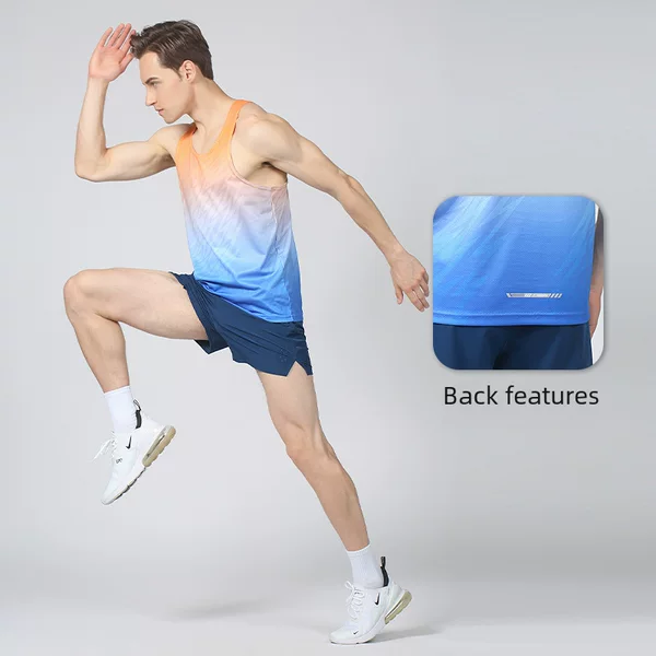 Marathon Running Sleeveless Vest Men's and Women's I-word Back Sports Vest Track and Field Fitness Vest Moisturizing