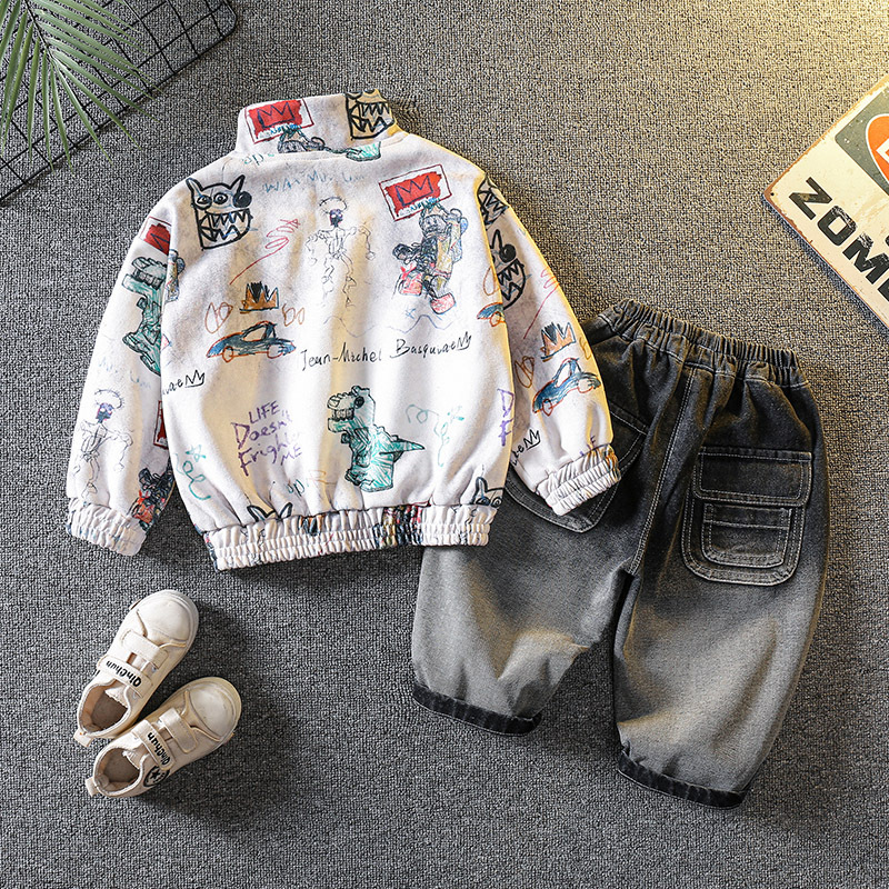 6089 Ropa para niños Traje casual para niños 2024 Primavera y otoño Nuevo estilo para niños Suéter guapo Traje de dos piezas Ropa de otoño para bebés