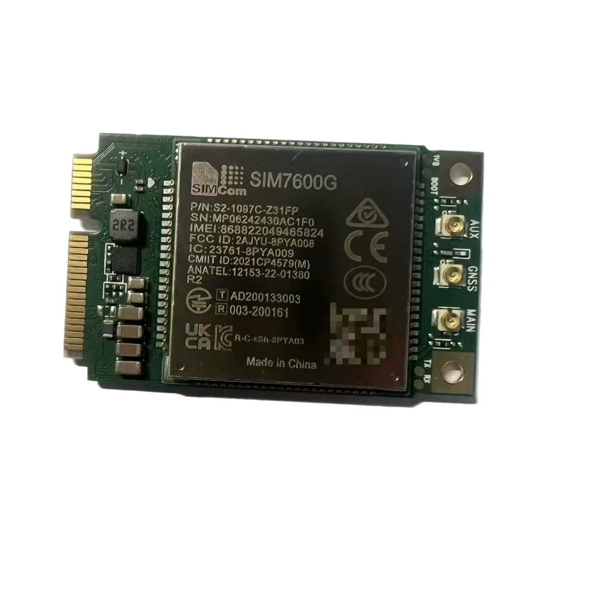 SIMCOM SIM7600G R2 PCIE 4G CAT1 Global Universal Spot Negotiation