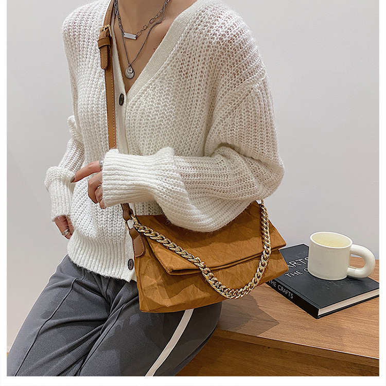 Lingge Embroidery Thread Frosted Texture Underarm Bag Autumn Korean Fashion Portable Single Shoulder Bag display picture 3