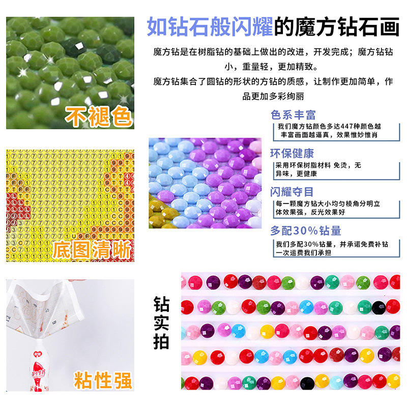 Transfronterizo 30*40 diamantes completos pintura de diamantes diy hecha a mano diy puntos piedras preciosas punto de cruz pegatinas de diamantes mosaico de diamantes