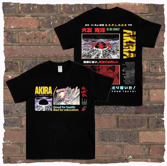 1988年アキーラAKIRAアニメ連名日系レトロ潮牌ヴィンテージ男性綿ゆるいtシャツ