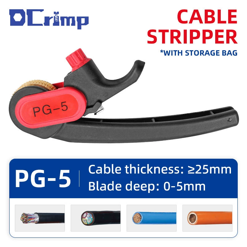 PG-5 инструмент для зачистки кабеля ручной инструмент для зачистки Нож для зачистки ≥ 25 мм с храповым механизмом поперечное сечение круглые Кабельные ножницы трансграничные