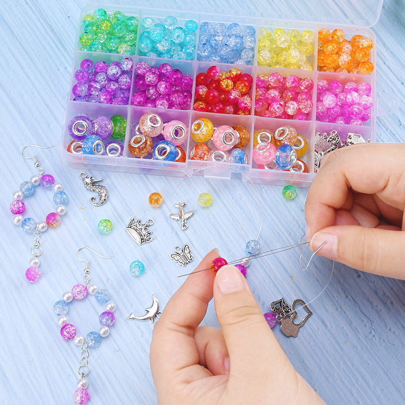 国境を越えた新製品は15格のアクリルひびビーズセットのネックレスブレスレットのビーズdiyアクセサリー部品を推薦する|undefined