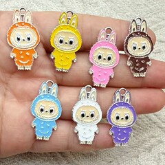シルバー漫画ラブブペンダント diy 合金ジュエリーアクセサリーネックレスイヤリングキーホルダーペンダント
