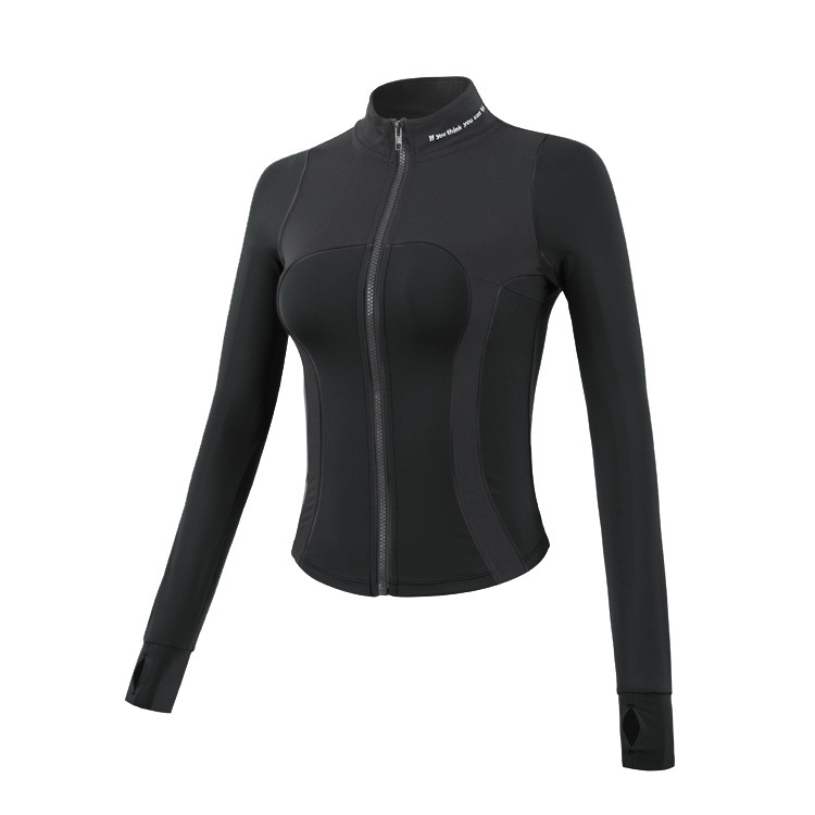 Slimming Yoga Clothes Jacket Stretch Top Tight Stand Collar Zipper Jacket Fitness Quick-drying T-shirt Women's Sports Long Sleeve Slimming Yoga Clothes Jacket Stretch Top Tight Stand Collar Zipper Jacket Fitness Quick-drying T-shirt Women's Sports Long Sleeve