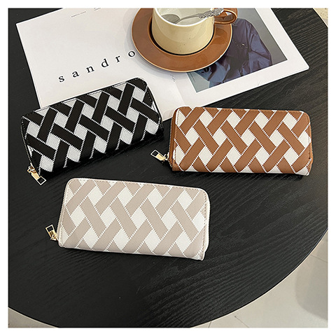 Women's Stripe Pu Leather Side Zipper Wallets display picture 2