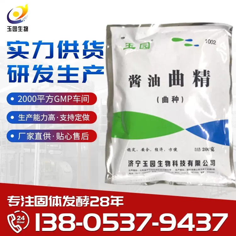 玉园厂家生产销售酱品曲精 豆豉豆酱面酱西瓜酱曲种袋装 酱油曲精