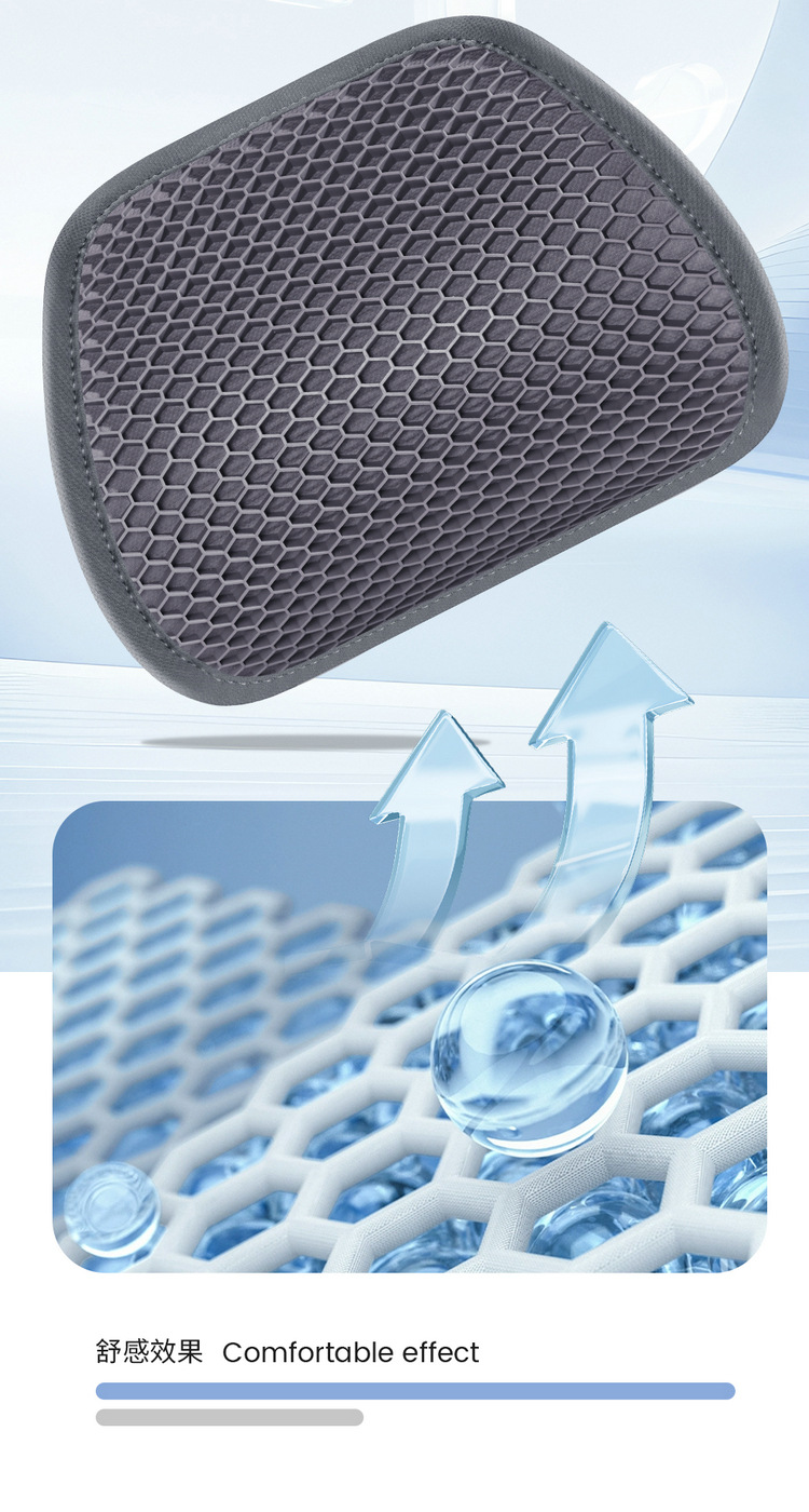 Car Lumbar Support Summer Honeycomb Gel Ice Silk Waist Cushion Pillow for Driving in Summer, Breathable Seat Backrest