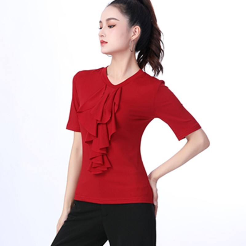 Jitterba Sailor Dance Costume Red Winter Team Dance Costume Performance Costume Dance Top Wave Shirt 2022 Women